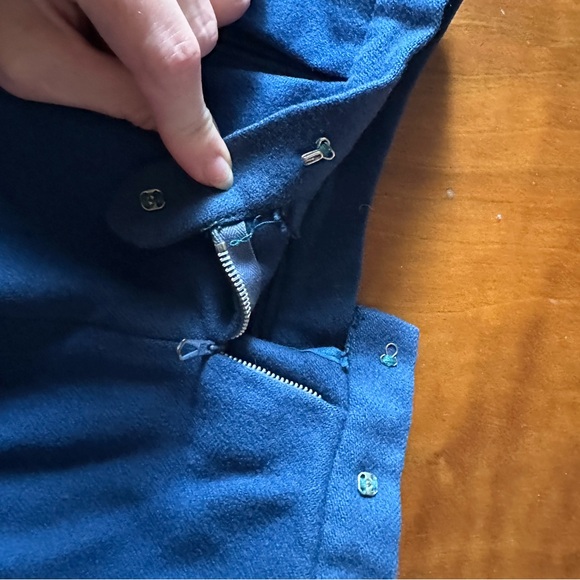 Vintage Royal Blue Wool Skirt with Pleats - Picture 3 of 5